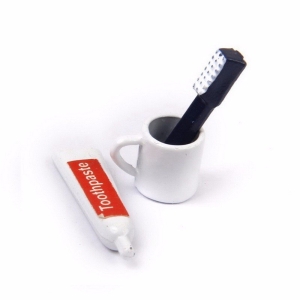 Miniatures - Toothbrush Toothpaste Cup Set