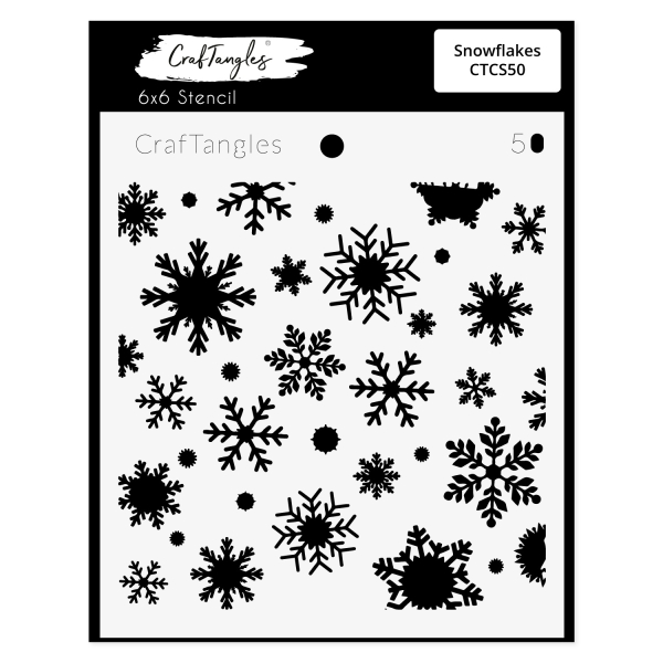 CrafTangles 6"x6" Stencil - Snowflakes