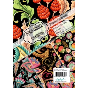 CrafTangles Decoupage Paper Pack - Floral Exotica Black Edition (A4) - 4 sheets