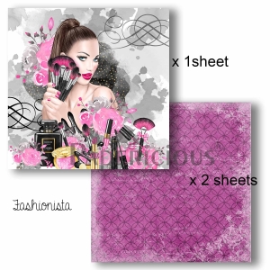 Papericious Decoupage Paper Pack - Fashionista (6 by 6 inch) - 3 sheets