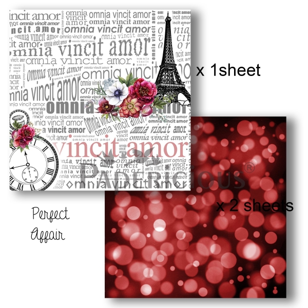 Papericious Decoupage Paper Pack - Perfect Affair (6 by 6 inch) - 3 sheets