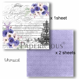 Papericious Decoupage Paper Pack - Whimsical (6 by 6 inch) - 3 sheets