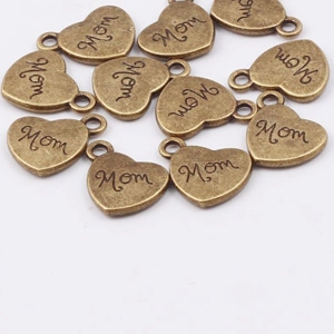 Love You Mom Metal Charms or Pendant (5 pcs)