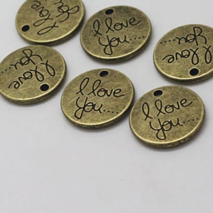 I Love You Metal Charms or Pendant (5 pcs)