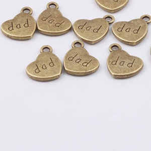 Love You Dad Metal Charms or Pendant (5 pcs)