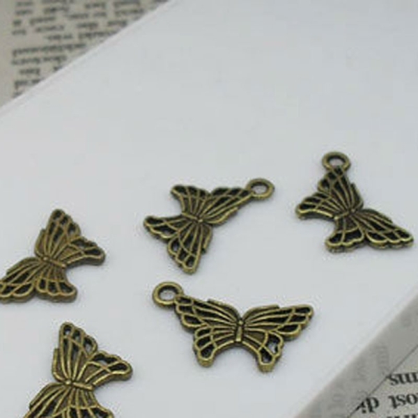 Butterflies Metal charms - pack of 10