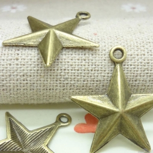 Stars metal Charms - pack of 10