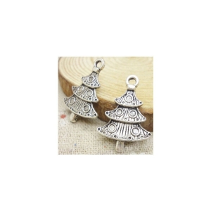 Christmas Tree metal charms - pack of 10 CAMC-184