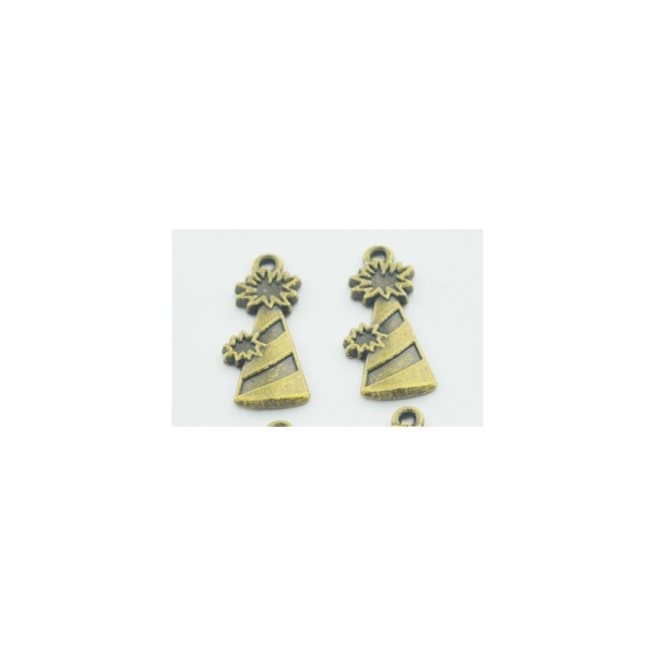 Party hats metal charms - pack of 10