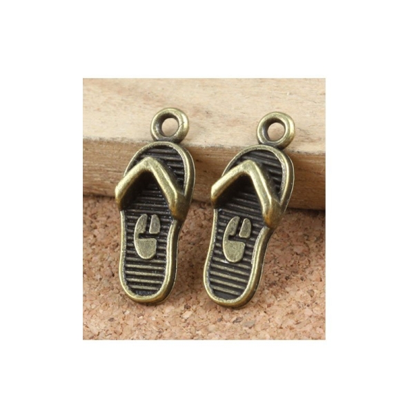 Beach slippers Metal Charms (Set of 10 pcs)