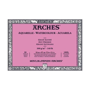 Arches Aquarelle Block 300 Gsm Hot Pressed - 20 Sheets (18 by 26 cm)