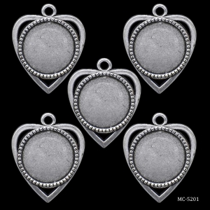 Metal Rectangle Bezels or Pendants (Pack of 5 pcs) (MC-5201)