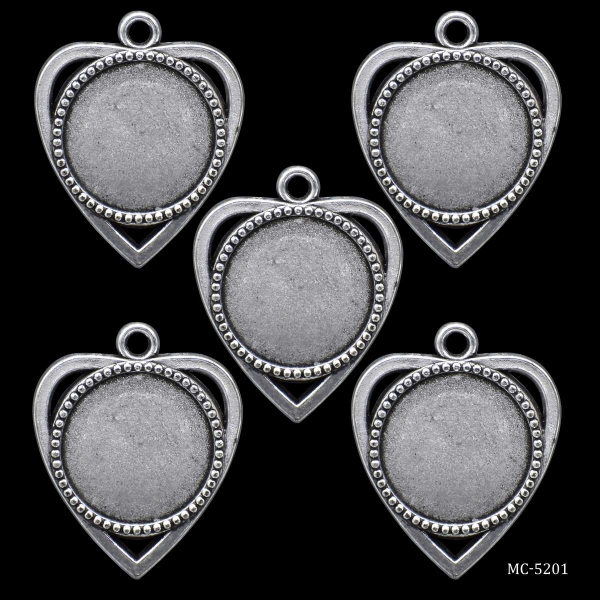 Metal Rectangle Bezels or Pendants (Pack of 5 pcs) (MC-5201)