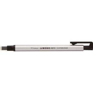 Tombow MONO ZERO Pen Type Eraser Super Fine Flat Tip (Silver)