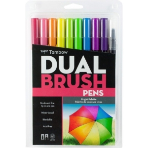 Tombow dual brush pen (Set of 10) - Bright