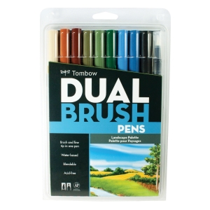 Tombow dual brush pen (Set of 10) - Landscape