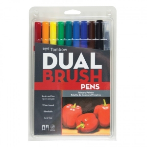 Tombow dual brush pen (Set of 10) - Primary