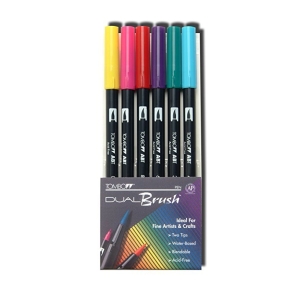 Tombow dual brush pen (Set of 6) - Bright