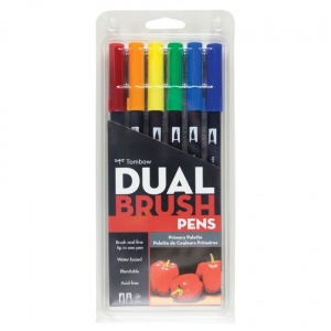 Tombow dual brush pen (Set of 6) - Primary