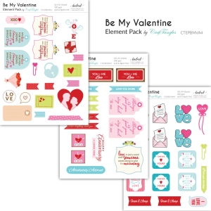 CrafTangles Elements Pack - Be my Valentine (3 sheets of A4)