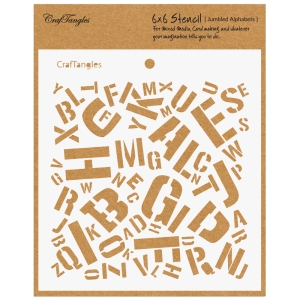 CrafTangles 6"x6" Stencil - Jumbled Alphabets