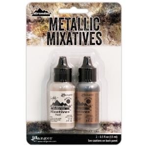 Tim Holtz Alcohol Ink Metallic Mixatives - Copper and Pearl