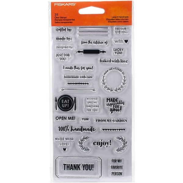 Fiskar Clear Stamps - Label it Handmade