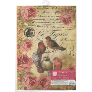 Stamperia Rice Paper A4 - Le Figaro Birds