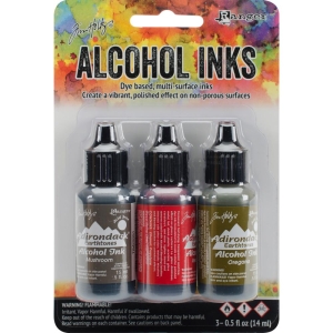 Tim Holtz Earth Tones Alcohol Inks - Tuscan Garden (Pack of 3)