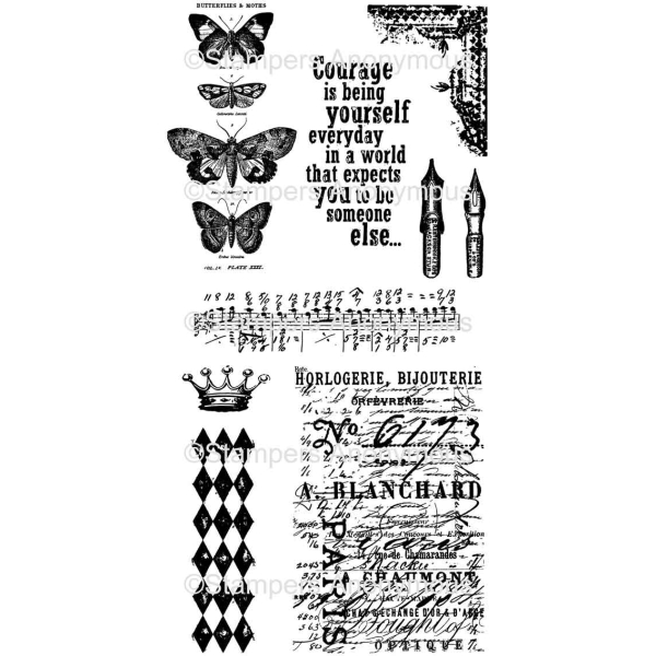 Tim Holtz Cling Stamps - Butterfly Melange