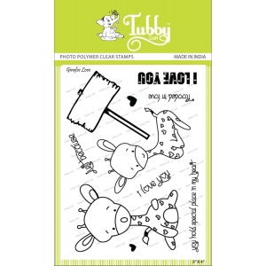 Tubby Photopolymer Clear Stamps - Giraffe love