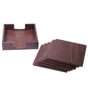 Wooden Tea Coasters - Dark (6 pcs)