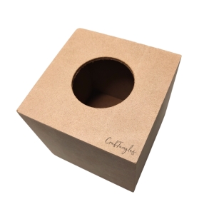 CrafTangles MDF tissue box (5 by 5 by 5 inch)