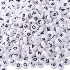 Plastic Alphabet Connectors for Jewellery (Pack of 100) - White