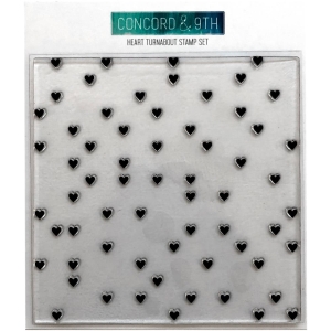 Concord & 9th Clear Turnabout Stamp - Hearts (6 by 6 inch)