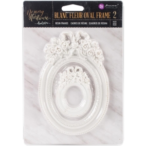 Prima Frank Garcia Memory Hardware Resin Frames - Blanc Fleur Oval (2/Pkg)