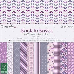 DoveCraft 8 by 8 inch Scrapbook Paper Pack - Back to Basics (48/pkg)