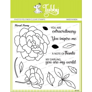 Tubby Photopolymer Clear Stamps - Floral peony