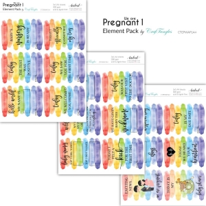 CrafTangles Elements Pack - We are Pregnant or Pregnancy Milestone 1 (3 sheets of A4)