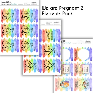 CrafTangles Elements Pack - We are Pregnant or Pregnancy Milestone 2 (3 sheets of A4)