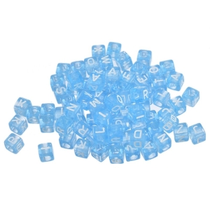 Plastic Alphabet Connectors for Jewellery (Pack of 100) - Baby Blue