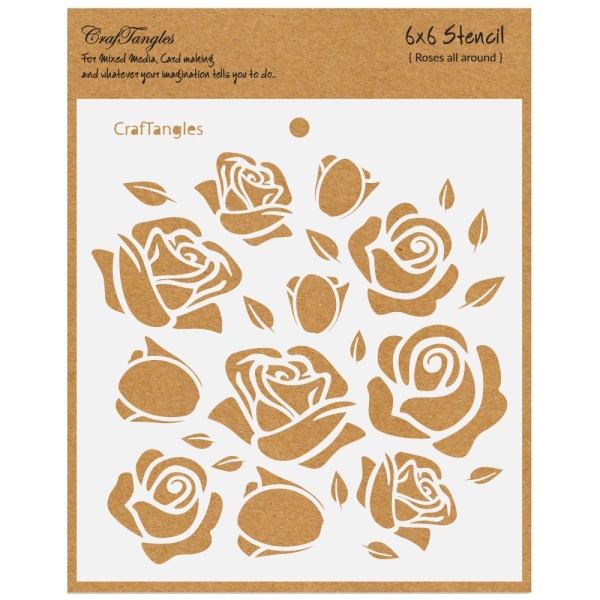 CrafTangles 6"x6" Stencil - Roses all Around