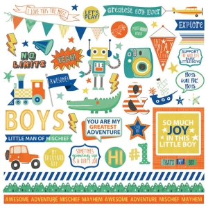 Photoplay Sticker - Boys Rule Stickers 12"X12"