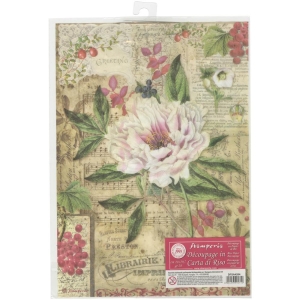 Stamperia Rice Paper A4 - Peony with Red Berries