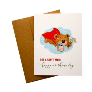 Super Mom printed Greeting Card