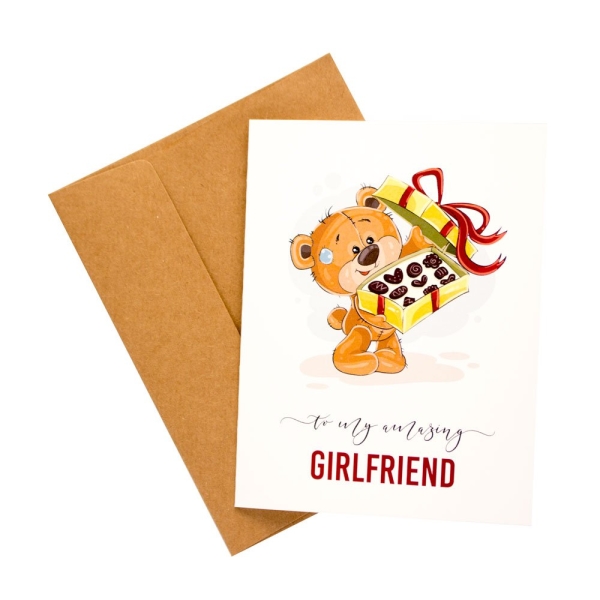 Amazing Girlfriend Love printed Greeting Card