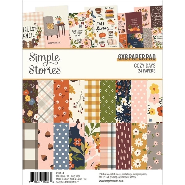 Simple Stories Double-Sided Paper Pad - Cozy Days (6"X8" 24/Pkg)