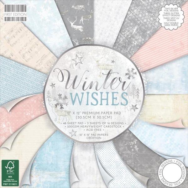 First Edition Premium Paper Pad 12"X12" - Winter Wishes (48/Pkg)