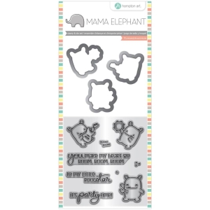 Mama Elephant Stamp and Die Set - Art rock Monster