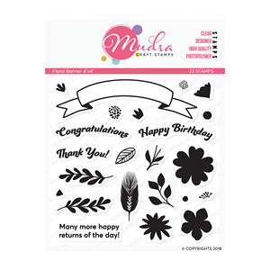 Mudra Craft Stamps - Floral Banner